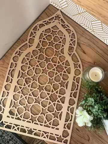 Rustic Wooden decorative  geometric design arch shaped decoration wall table  Eid / Ramadan Arabian Moroccan