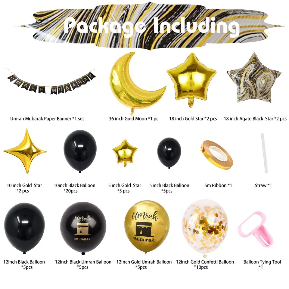 Gold Glitzer Tortenaufsatz 'Umrah Mubarak' - 6x8,7 Zoll Für Ramadan & Eid Dekoration