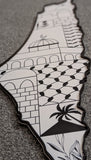 Wooden Palestine Map wall art kefiyyeh Masjid Aqsa Olive Decor Culture