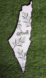 Wooden Palestine Map with Olive wall Decor Art