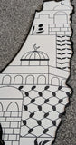 Wooden Palestine Map wall art kefiyyeh Masjid Aqsa Olive Decor Culture