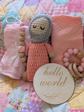 Crochet Muslim Doll New born baby gift set available in Boy and Girl