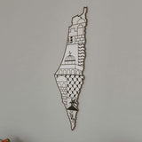 Wooden Palestine Map wall art kefiyyeh Masjid Aqsa Olive Decor Culture