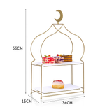 Gold 2 tier Afternoon tea stand (Arabian Inspired)- Golden Souq Collection