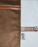 (Shorter Model) Andalucia Royale Cappuccino Foldable premium Portable Prayer Mat Set Leather Backed