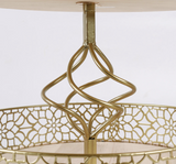 2 Tier wood & Metal tray cake stand Arabian design - Golden Souq Collection