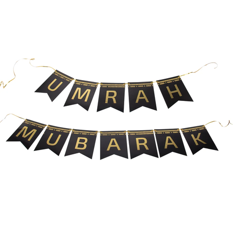 Umrah Mubarak Pennant shaped Bunting Banner