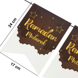 Ramadan Mubarak Black and Gold Bunting Banner