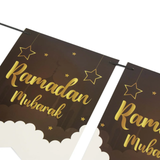 Ramadan Mubarak Black and Gold Bunting Banner