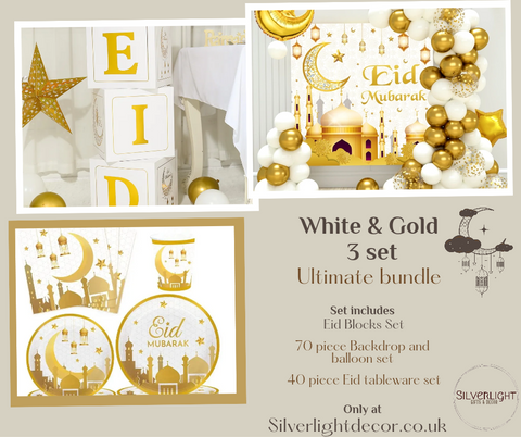 White and Gold 3 set ultimate Eid Bundle
