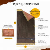Gift set bundle Andalucia Royale Cappuccino Foldable premium Portable Prayer Mat Set Leather Backed with Qur'an Marker