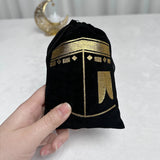 Pack of 6 Hajj & Umrah Black Velvet drawstring Favour Pouch Gift Bags