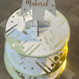 Gold Foiled 3 Tier Eid Mubarak cupcake and treat stand