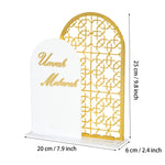 Umrah Mubarak decorative table sign White and Gold (personalisation option Available)