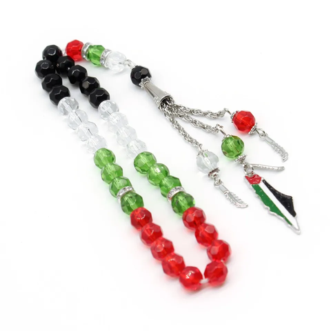 Premium Palestine Tasbih (Prayer Beads) with Flag Pendant tasbeeh