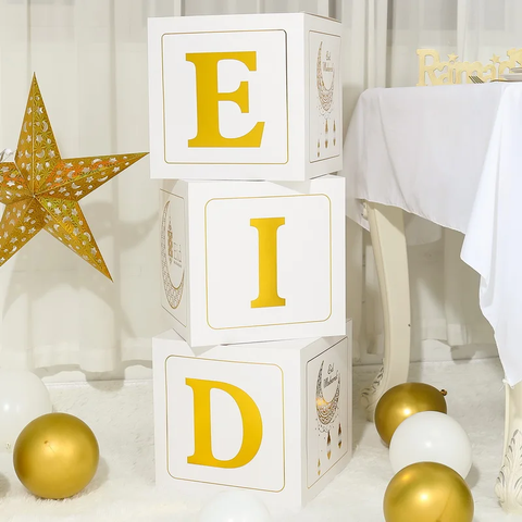 White and Gold Jumbo Eid Blocks/ Boxes