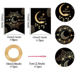 Black Crescent Moon Eid Mubarak Bunting Banner geometric