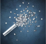 Ginger Ray Confetti Cannon Party Popper Shooter Silver Star Compressed Air