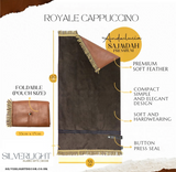 New and Improved (Now Longer)- Andalucia Royale Cappuccino Foldable premium Portable Prayer Mat Set Leather Backed