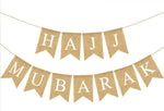 Hajj Mubarak Hessian (2 line) Burlap fabric Pennant Bunting Banner