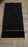 New and Improved (Now Longer)- Andalucia Black Royale Foldable premium Portable Prayer Mat Set Leather Backed