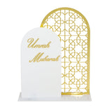 Umrah Mubarak decorative table sign White and Gold (personalisation option Available)