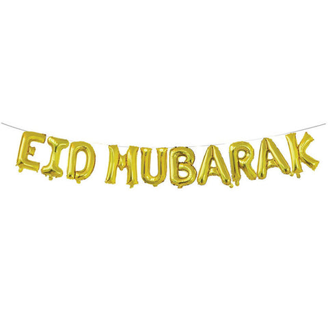 Gold 16 inch Eid Mubarak Foil Balloon Set