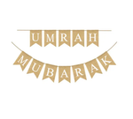 Umrah Mubarak Hessian Burlap fabric  Pennant Bunting Banner