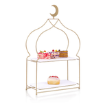 Gold 2 tier Afternoon tea stand (Arabian Inspired)- Golden Souq Collection Slighty imperfect