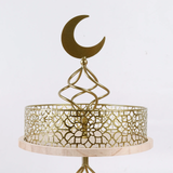 2 Tier wood & Metal tray stand Arabian design - Golden Souq Collection Slighty imperfect
