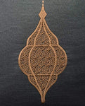 Lantern Embroidery Cushion Cover - Charcoal / Mocha visual Dhikr