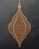 Lantern Embroidery Cushion Cover - Charcoal / Mocha visual Dhikr