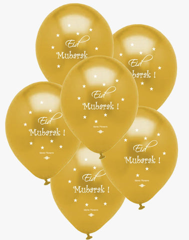 Eid Mubarak Gold Balloon Pack