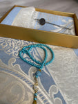 Pearl collection Blue Prayer Mat Gift set with Bookmark