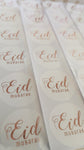 Rose Gold Foil Print Eid Mubarak Stickers x 12
