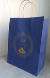 Blue Eid Mubarak Paper Gift Bag