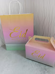 Pack of 12 Ombre Eid Mubarak Paper Gift Bag medium Size
