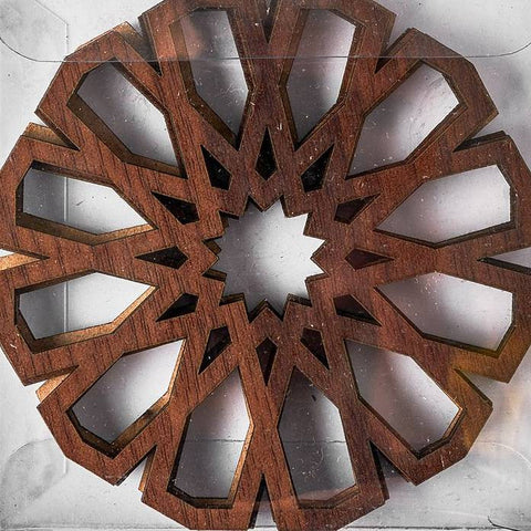 Set of 4 Geometric Design Wooden Coasters