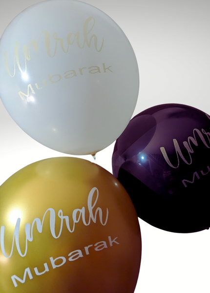 Ballons Omrah Mubarak Or/noir x6 - Perle Dorée